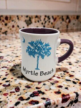 vintage 1990s myrtle beach south carolina stoneware coffee mug